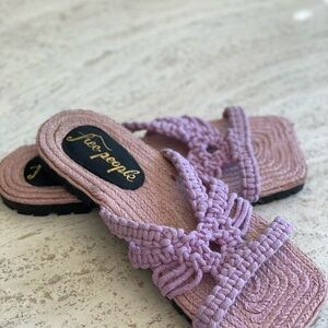 Free People Crochet Lavender Sandals NWOB